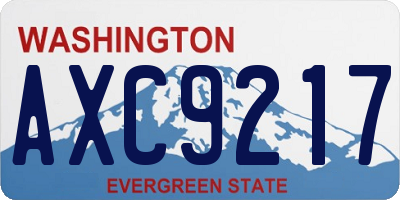 WA license plate AXC9217