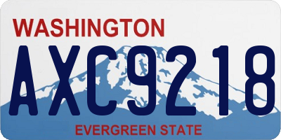 WA license plate AXC9218
