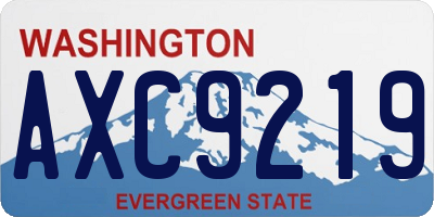 WA license plate AXC9219