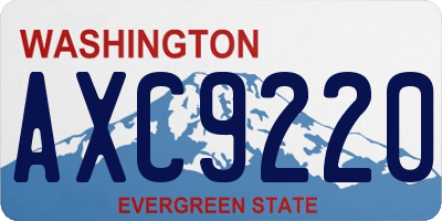 WA license plate AXC9220