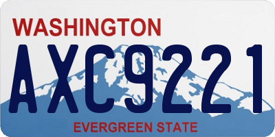WA license plate AXC9221