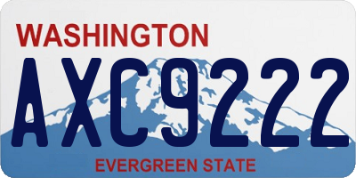 WA license plate AXC9222