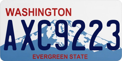 WA license plate AXC9223