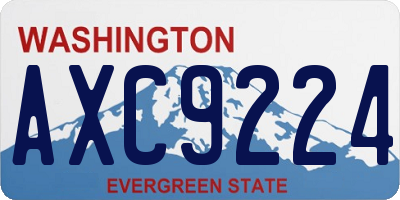 WA license plate AXC9224