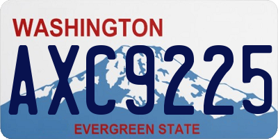 WA license plate AXC9225