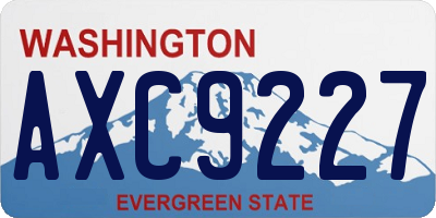 WA license plate AXC9227