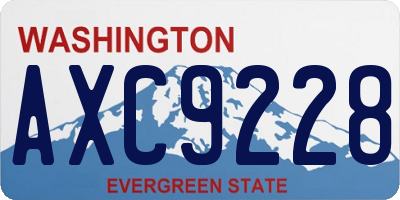 WA license plate AXC9228