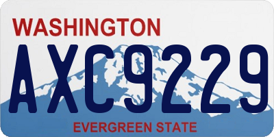 WA license plate AXC9229