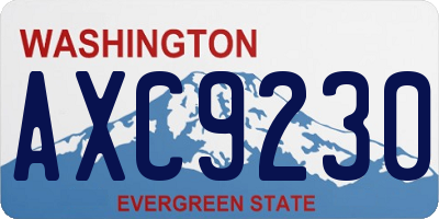WA license plate AXC9230