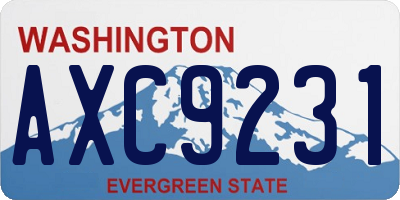 WA license plate AXC9231
