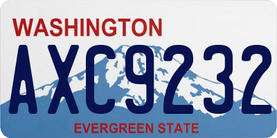 WA license plate AXC9232