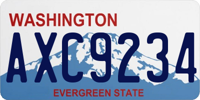 WA license plate AXC9234
