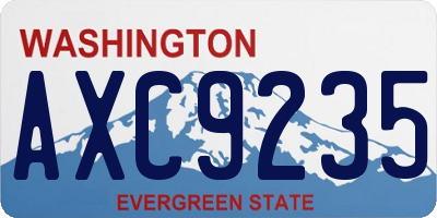 WA license plate AXC9235