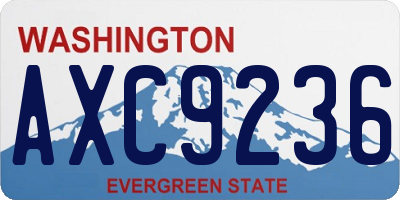 WA license plate AXC9236