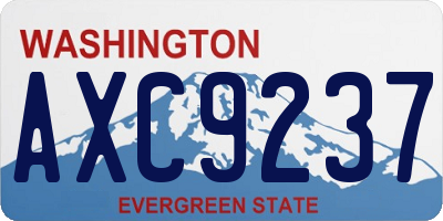 WA license plate AXC9237