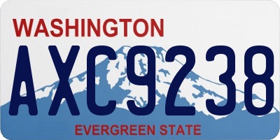 WA license plate AXC9238