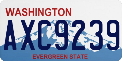 WA license plate AXC9239