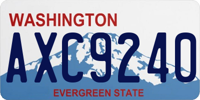 WA license plate AXC9240