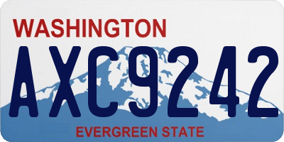 WA license plate AXC9242
