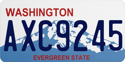 WA license plate AXC9245