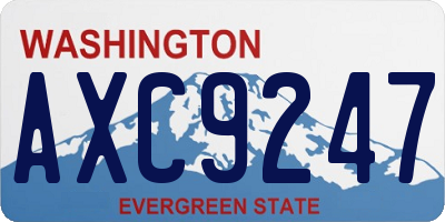 WA license plate AXC9247