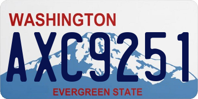 WA license plate AXC9251