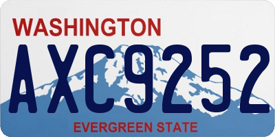 WA license plate AXC9252