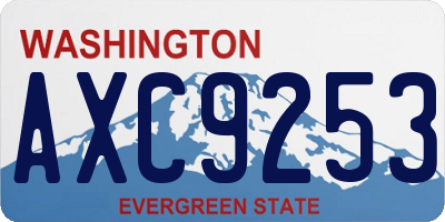 WA license plate AXC9253