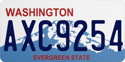 WA license plate AXC9254