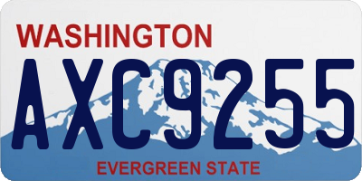 WA license plate AXC9255