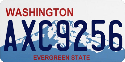 WA license plate AXC9256