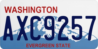 WA license plate AXC9257