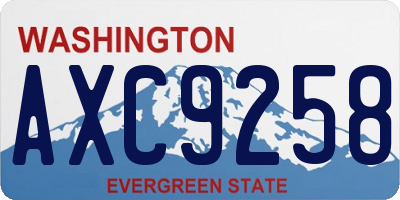 WA license plate AXC9258