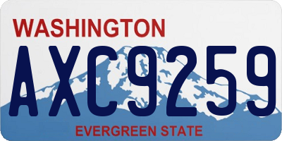 WA license plate AXC9259