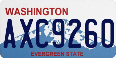 WA license plate AXC9260