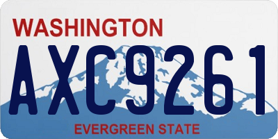 WA license plate AXC9261