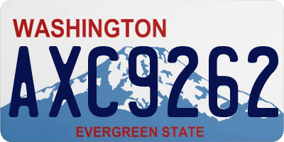 WA license plate AXC9262