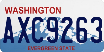 WA license plate AXC9263