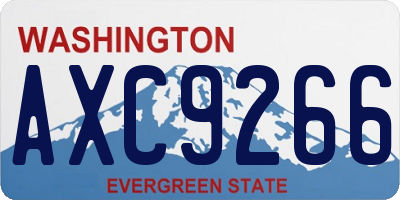 WA license plate AXC9266