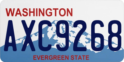 WA license plate AXC9268