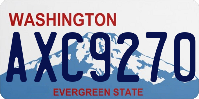 WA license plate AXC9270