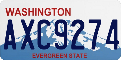 WA license plate AXC9274