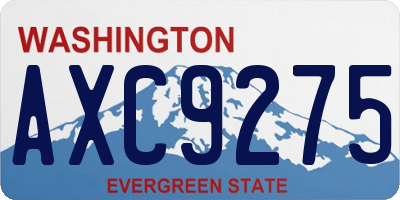 WA license plate AXC9275