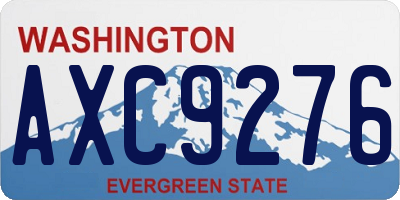 WA license plate AXC9276