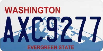 WA license plate AXC9277