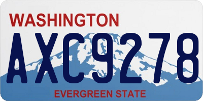 WA license plate AXC9278