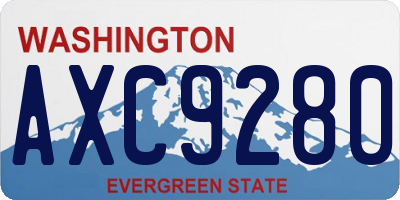 WA license plate AXC9280