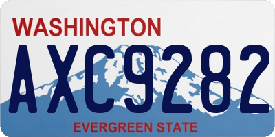 WA license plate AXC9282