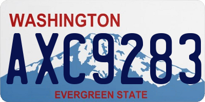 WA license plate AXC9283