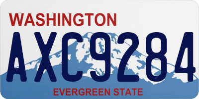 WA license plate AXC9284